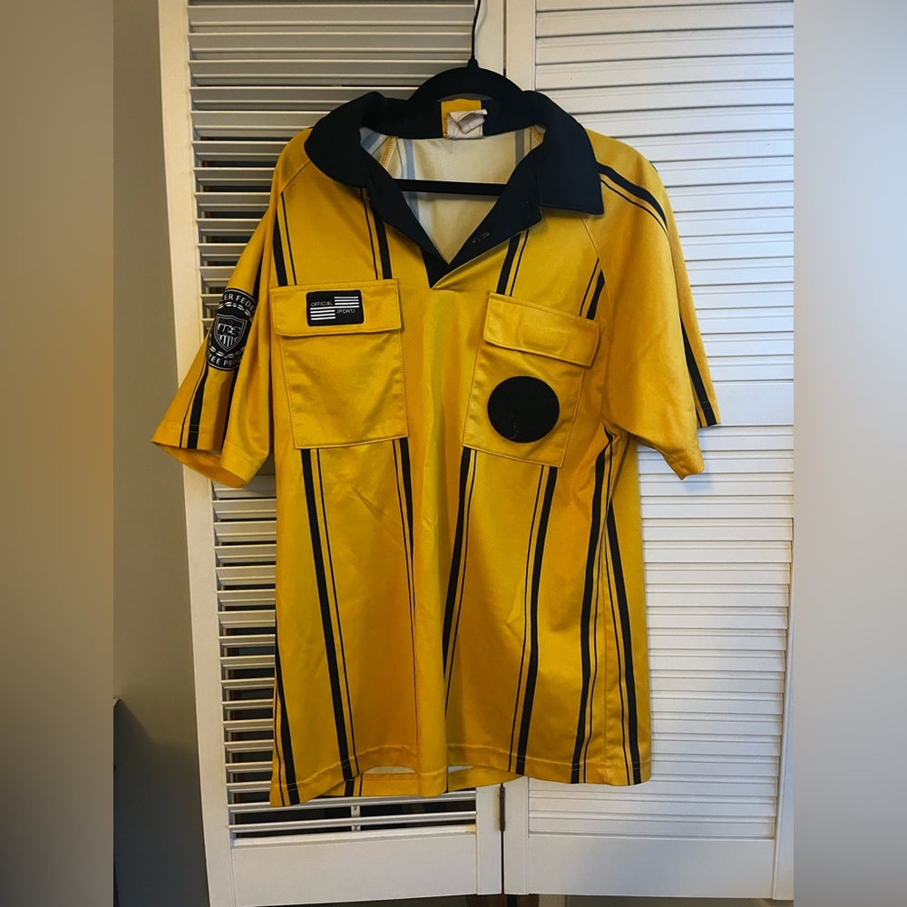 Official Sports Men’s S yellow soccer referee short sleeve